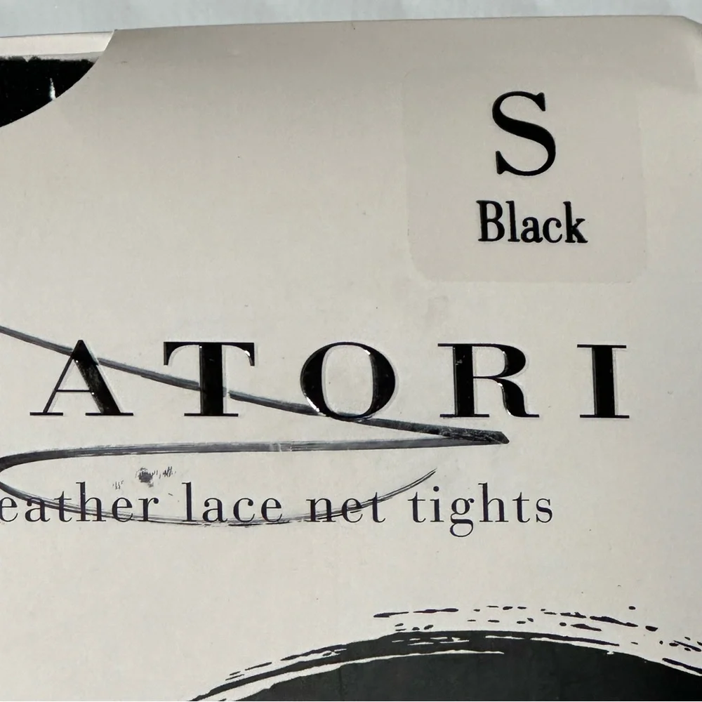 Natori Feather Lace Net Tights Black Small S‎ Fishnet Hosiery Nordstrom New